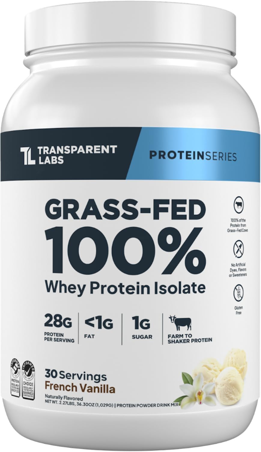 Transparent Labs — Grass-Fed Whey Protein Isolate — French Vanilla